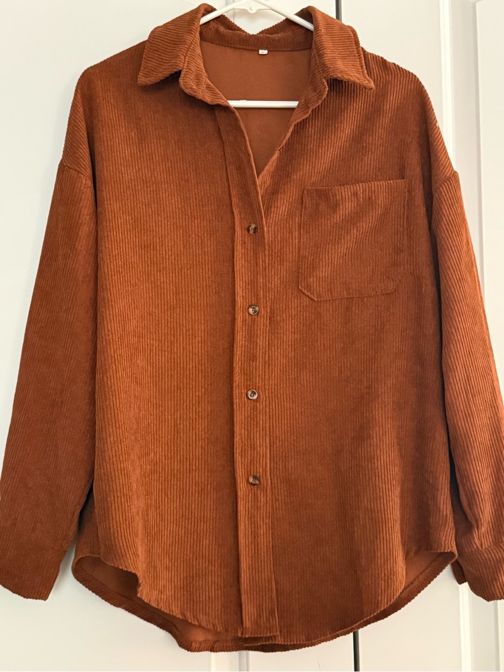 Women’s Rust Corduroy Button-Up Shirt